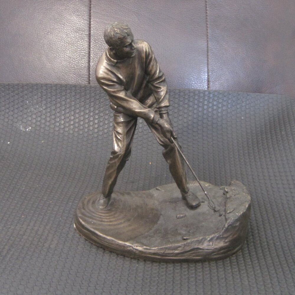 Genesis Solid Bronze GOLFER Statue Made in Ireland 9" Tall.